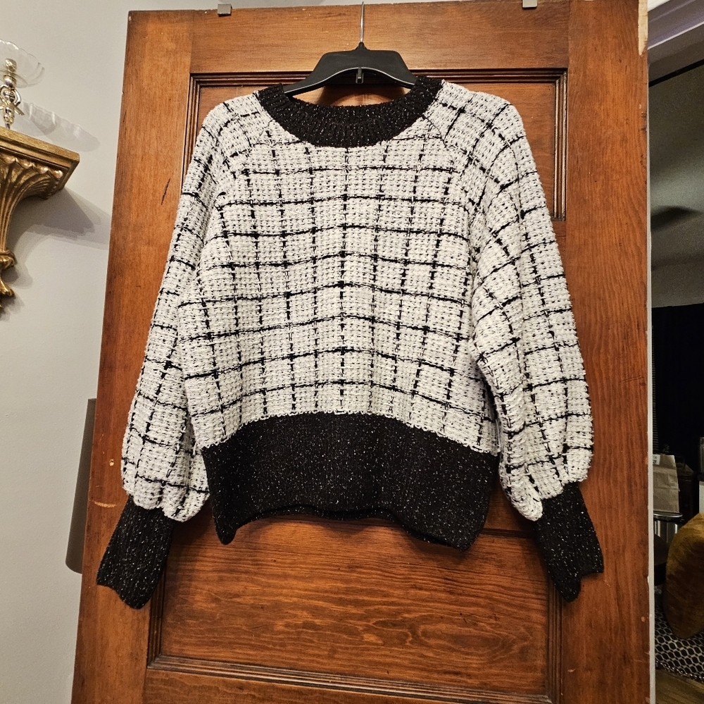 Karl Lagerfeld Monochrome Checkered Sweater